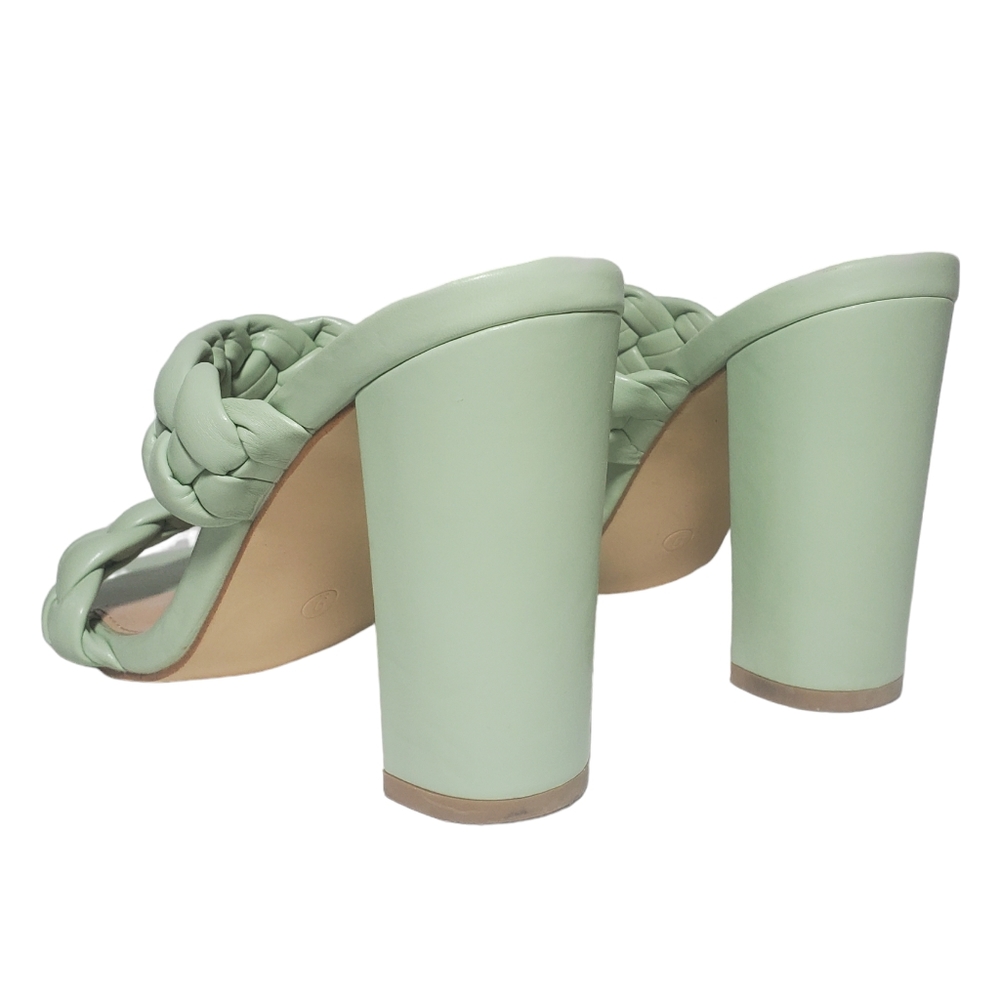 Braided Sandals Square Open Toe Backless Block Heel Strappy Casual - Picture 5 of 9